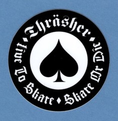 Thrasher Magazine OATH Skateboarding Sticker white Live to Skate Skate or Die
