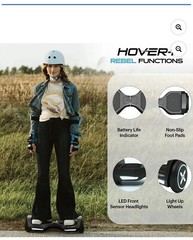Hover-1 Rebel Kids With LED Headlight, 6 MPH Max Speed – Tie Dye