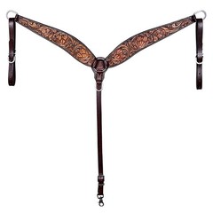 Western Headstall and Breast Collar Set HILASON Tooled Leather Horse Bridle Tack