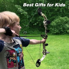 Youth Compound Bow Kit for Beginners – 19″-28″ Draw Length, 15-30 LBS, Arrows In