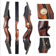 30-50lbs Archery 60″ Wooden Hunting Takedown Recurve Bow RH Adult Longbow Target