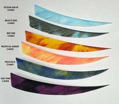 Ozark 5″ Shield Cut Camo Series Feathers – 1 Dozen – LW and RW