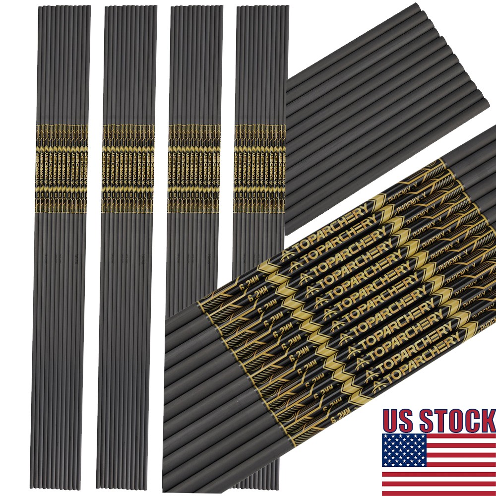 12X 33″ 100% Pure Carbon Shafts 0.003″ Straightness ID6.2mm for DIY Carbon Arrow