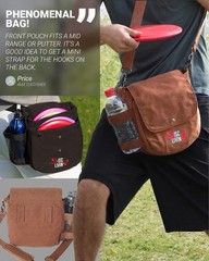 Lightweight Disc Golf Bag – Holds 10 Discs, Easy Carry, Durable Waxed Canvas, Bo