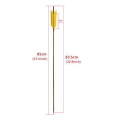 33» Archery Bamboo Arrow 4 Feather Longbow Traditional Recurve Bow Tips Hunting