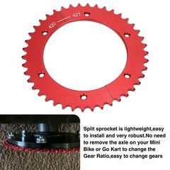 Go Kart Split Sprocket 420 Chain 42 Tooth Rear Mini Bike Sprocket for Predato…