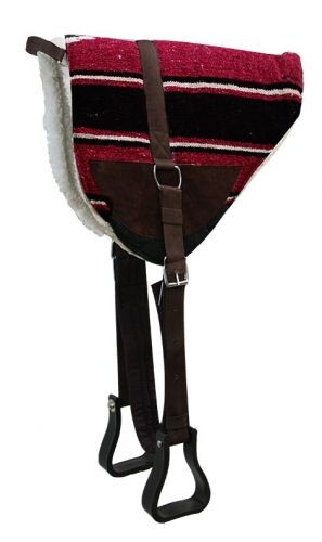 BAREBACK SADDLE PAD Navajo Top Kodel Fleece Bottom with Girth & Stirrups