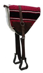 BAREBACK SADDLE PAD Navajo Top Kodel Fleece Bottom with Girth & Stirrups