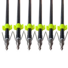 6pcs 30″ Arrows Bowfishing with Steel Replaceable Torpedo Tip Fish Broadheads