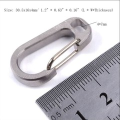 EDC Small Titanium Alloy Carabiner Spring Snap Hook Clip Key Hold Buckle Tool