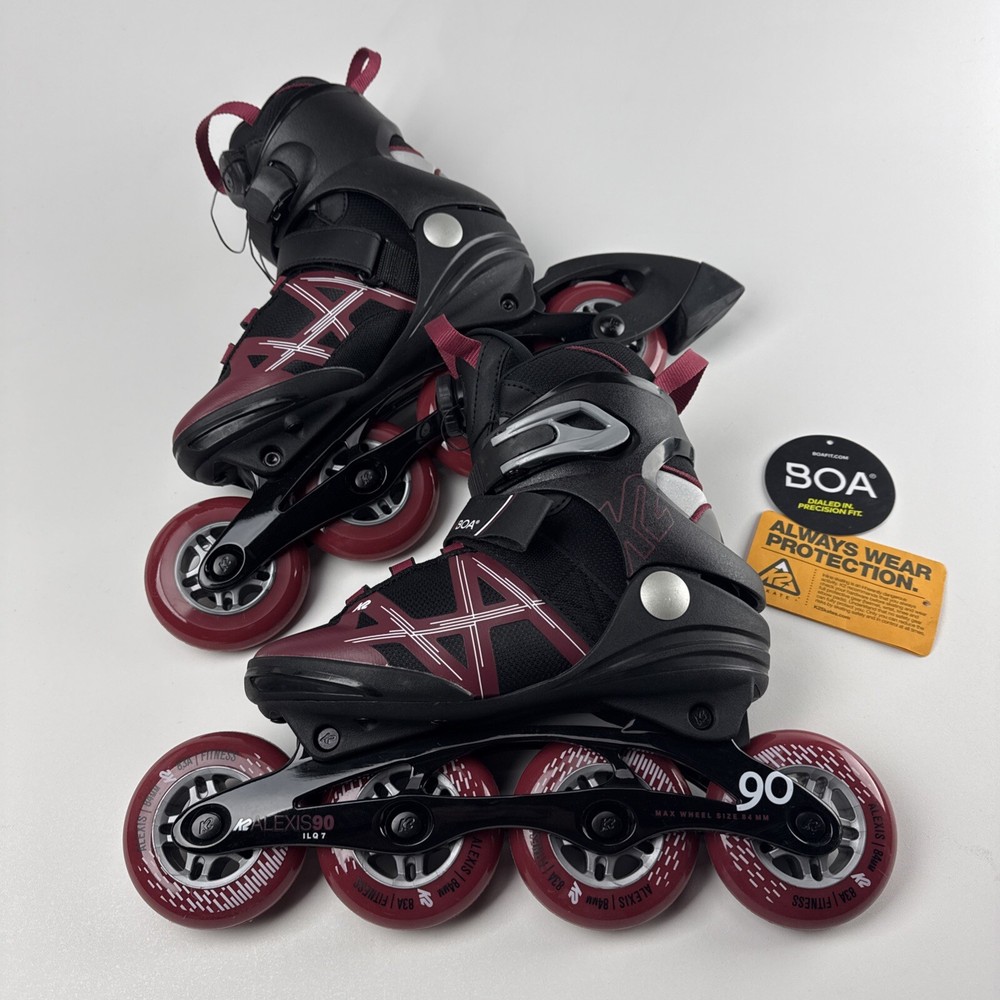 K2 Inline Skates Alexis 90 BOA 2021 Black/Burgundy Women’s US Size 4