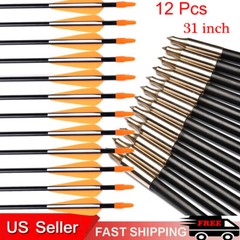 12Pcs 31″ Archery Fiberglass Arrows SP700 OD7mm For Hunting Compound Recurve Bow