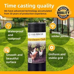 36in x 50ft Black Hardware Cloth 1/4 inch 23Ga PVC Coated Wire Mesh Vinyl Coa…