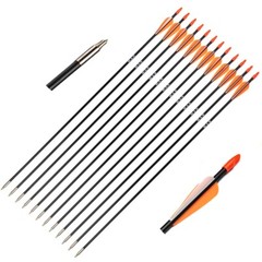 12Pcs 31″ Archery Fiberglass Arrows SP700 OD7mm For Hunting Compound Recurve Bow