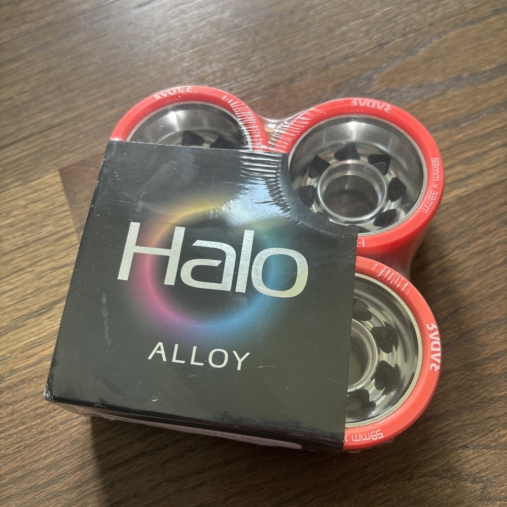 RADAR Halo Alloy Quad Roller Skate Wheels Red 4-Pack 59mm x 38mm BRAND NEW!