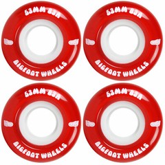Bigfoot Skateboard Wheels 53mm 83A Soft Cruiser Filmer Wheels Red (Set of 4)