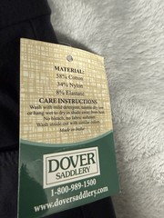Dover Saddlery Riding Pants Womens 32R Black Full Seat Breeches Equestrian NWT