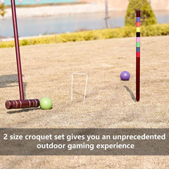 Croquet Set for Adults – 8 Players Croquette Kit with 35In Deluxe, 32In Regulati