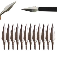 12Pcs Carbon Steel Arrowheads 150 Grain Broadheads Archery Hunting Target Arrows