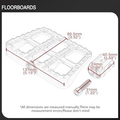 Motorcycle Mini Floorboards MX Foot Pegs Footrest for Harley Front Peg, Gold