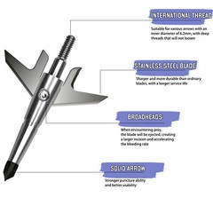 1 Dozen Swhacker Broadheads 100Gr 1.75″ Cut Compound Recurve Bow Crossbow Tip