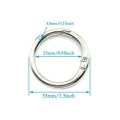 20 Pack 1 Inch Carabiner Clip, Spring O Rings Metal Alloy Purse Clip, Round K…