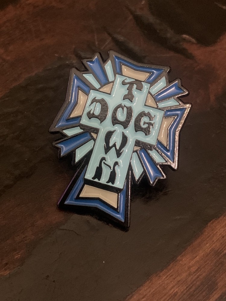 NEW Dogtown 70’s Cross Blue Color Way Enamel Pin.
