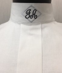 English Hunt Seat Ratcatcher White Show Bib Dickie With Personalized Collar