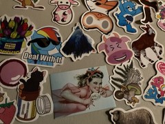 Lot Of Over 120 Cute Stickers Vinyl/Paper Mix *Free Ship* Dogs Icons Ect