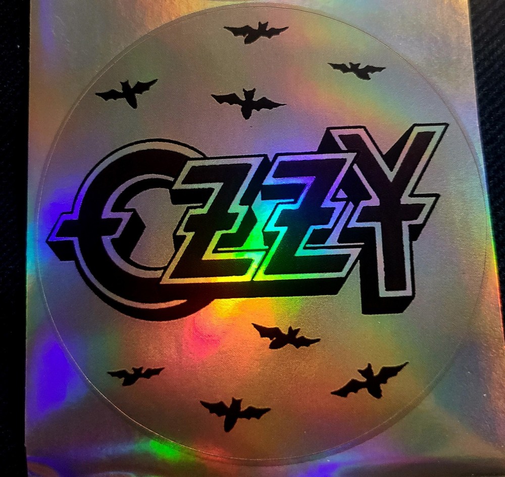Ozzy Osbourne Ozzy Retro Vintage 3 Inch Decal Silver Reflective Black Sabbath