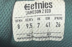 etnies Jameson 2 ECO Men’s Skateboarding Shoes Black/Gray US 8 Medium