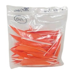 100 Pack Archery Arrow Feathers 3″ Right Wing: Parabolic Tangerine Orange