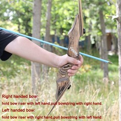 60″ Takedown Longbow 20-50lbs Hunting Recurve Bow Arrow Kit LH RH Wood Shooting