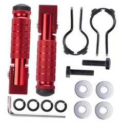 Universal 8mm Foot Pegs 90 Degree Foldable Motorcycle Footpegs CNC Anti Kit Red