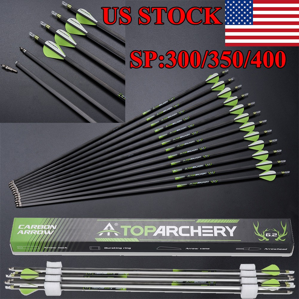 30″ Pure Carbon Arrows Straightness0.003 for Recurve/Compound Bow Hunting Target
