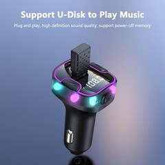 Bluetooth 5.3 Car Adapter, PD &QC3.0 Fast Charging FM Radio Transmitter for C…
