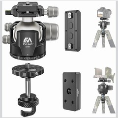 EVUMO DX55 Ball Head with Conversion Kit for BOG DeathGrip Shooting Tripod