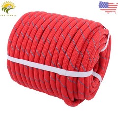 1/2in × 125ft Double Braided Polyester Rope Breaking Strength 8400 Pounds Red