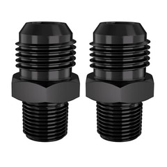 10AN Male Flare to 3/8″ NPT Black Aluminium Straight Fitting STL-10AN-3/8NPT-0