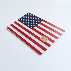 Patriotic American Flag Credit Card Skin SMALL CHIP USA Stars Stripes Decal