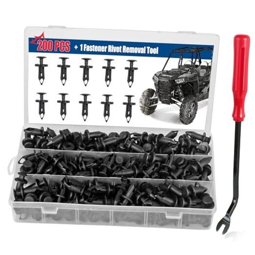 Xislet 200 Pcs UTV Nylon Fender Clips/Body Rivets Compatible with 200 PCS