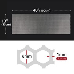 Universal 40″x13″ Car Grill Mesh – Aluminum Alloy 6x1mm Honeycomb Honeycomb
