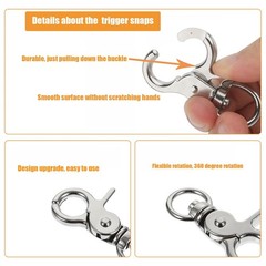 30PCS Trigger Snap Hooks 2.32» x 0.82» Heavy Duty Swivel Snap Hooks Metal C…