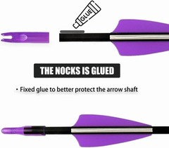 Pack of 12 Bowsoul Target Arrows Carbon Safe Blunt Point Recurve Bow Purple 28″