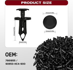 Xislet 200Pcs Polaris Push Pins, UTV Nylon Fender Clips & Body Rivets with Tool,