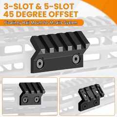 45 Degree Offset Rail Mount for M-Rails, 3 Slots 5 Slots Aluminum 45° Offset …