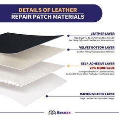 Leather Repair Patch Tape Kit, Self Adhesive Leather Repair for Furniture, Couch