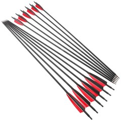 30»Archery SP500 Carbon Arrows Quiver 4» Turkey Feather Arrowheads Bow Hunting
