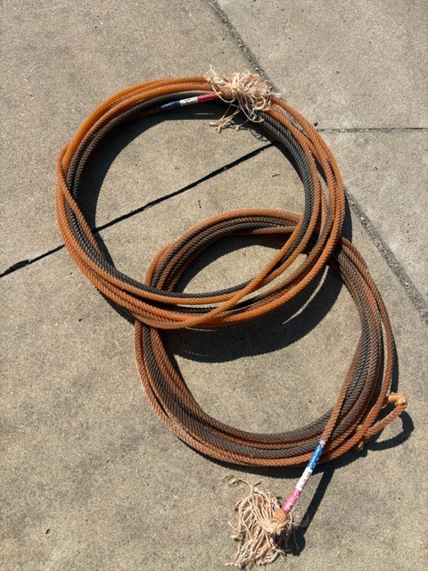 2 Two USED COWBOY ROPES LARIAT From Oklahoma Cattle Ranch Classic 35′ 3/8″ HM