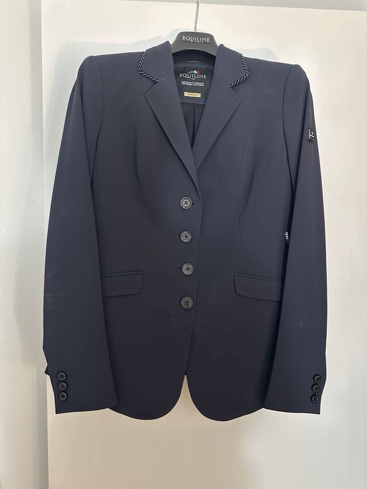 Equiline Women’s Italia Dressage Coat In Navy W Crystal Embellished Buttons 44